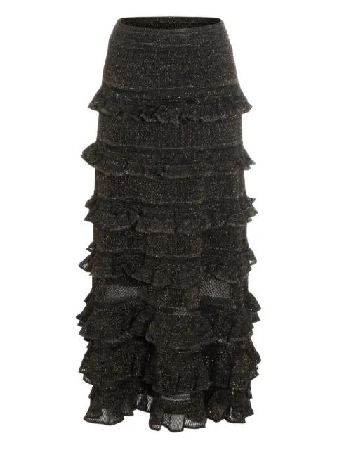 midi ruffled tiers skirt by ZIMMERMANN