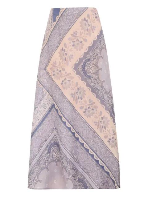 mix-print maxi skirt by ZIMMERMANN
