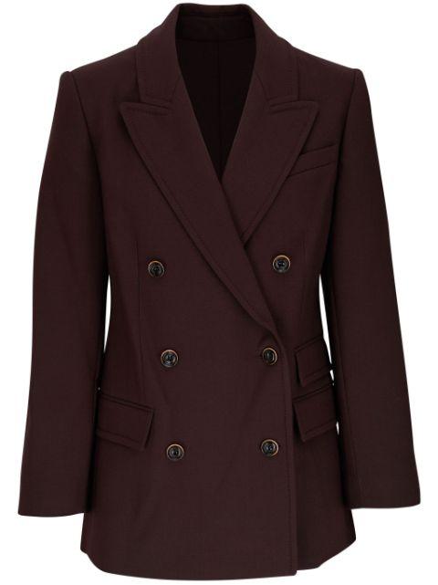 notched-lapels double-breasted blazer by ZIMMERMANN