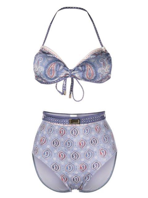 paisley-print halterneck bikini by ZIMMERMANN