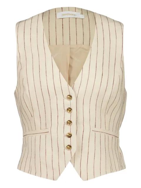 pinstripe button vest by ZIMMERMANN