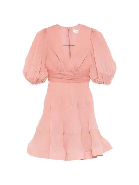 pleated V-neck mini dress by ZIMMERMANN