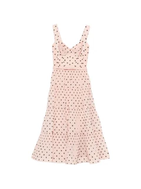 polka-dot-pattern midi dress by ZIMMERMANN