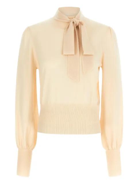 pussybow puff-sleeve blouse by ZIMMERMANN