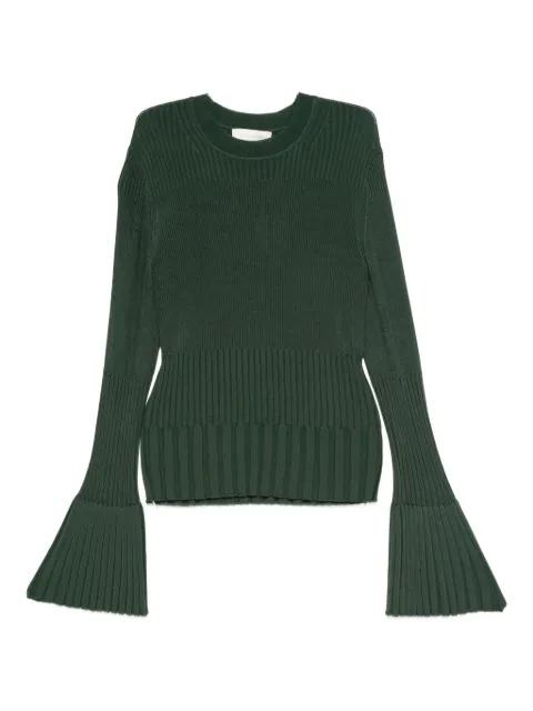 ribbed bell-sleeve sweater by ZIMMERMANN