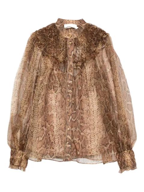 ruffle-trimmed silk shirt by ZIMMERMANN