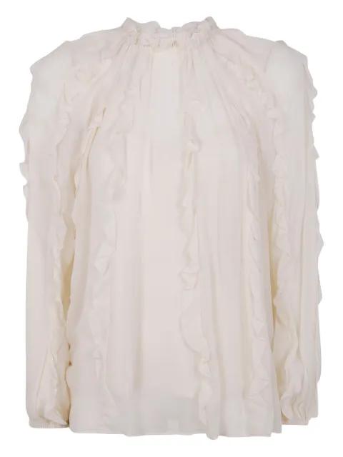 ruffled high-neck blouse by ZIMMERMANN
