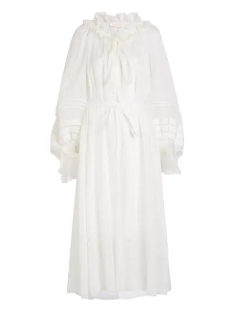 ruffled tie midi dress by ZIMMERMANN