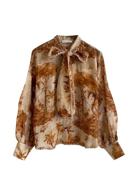 safari print blouse by ZIMMERMANN