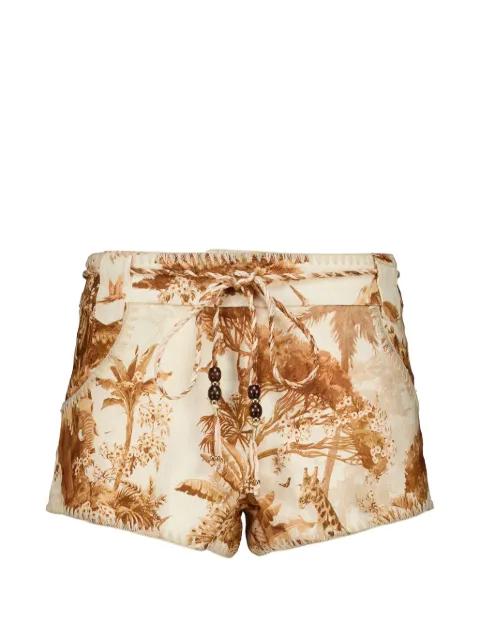 safari-print shorts by ZIMMERMANN