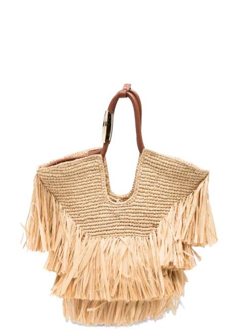 small Goldentime fringe tote bag by ZIMMERMANN