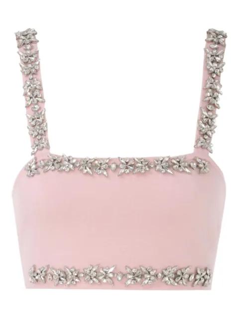 square-neck crystal-embellished top by ZIMMERMANN