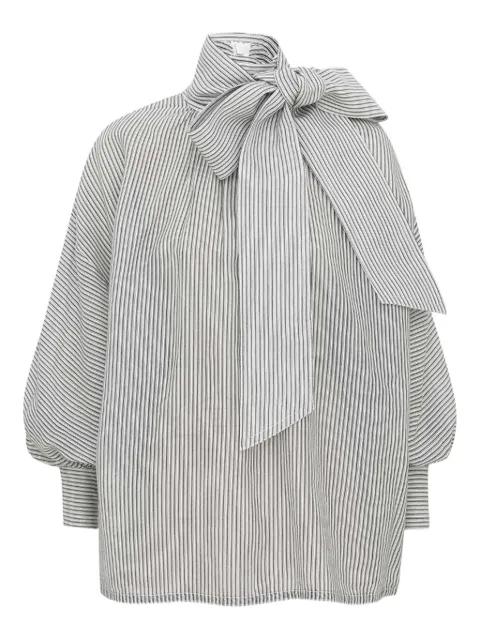 striped balloon-sleeve blouse by ZIMMERMANN