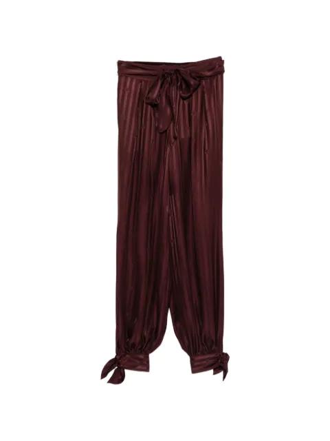 striped tie-detail trousers by ZIMMERMANN