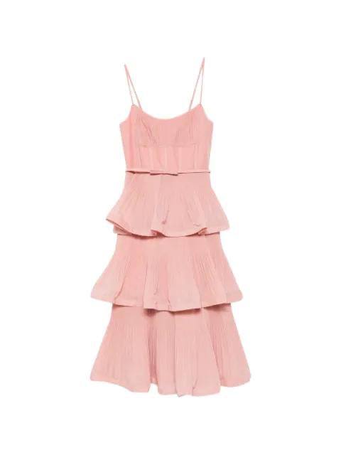 tiered pleated midi dress by ZIMMERMANN