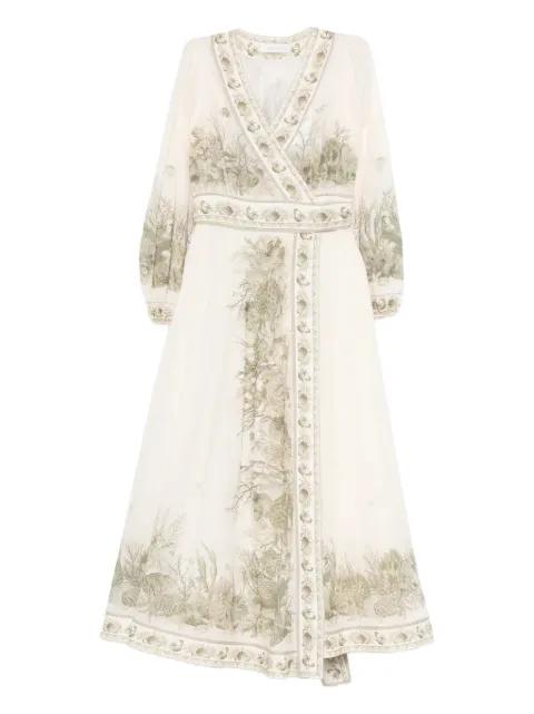 v-neck floral print dress by ZIMMERMANN