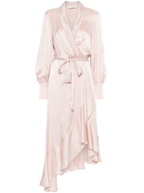 wrap silk midi dress by ZIMMERMANN
