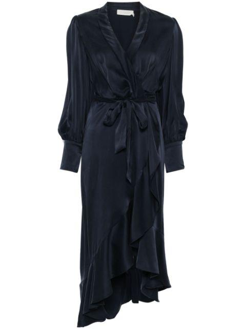 wrap silk midi dress by ZIMMERMANN
