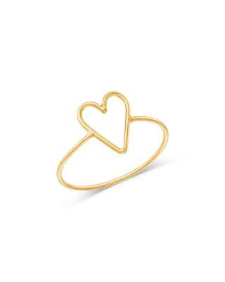 14K Yellow Gold Classic Open Heart Wire Ring by ZOE CHICCO