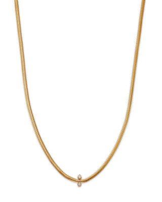 14K Yellow Gold Mixed Prong Damond Snake Chain Necklace by ZOE CHICCO