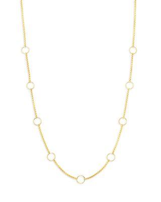 14K Yellow Gold Simple Gold Open Circle Box Chain Necklace by ZOE CHICCO