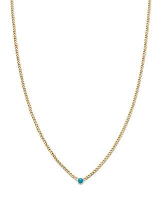 14K Yellow Gold Turquoise Pendant Necklace by ZOE CHICCO