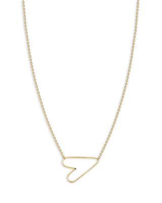 Classic Hammered Heart Necklace in 14K Yellow Gold by ZOE CHICCO
