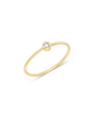Zo&euml; Chicco 14K Yellow Gold Bezel Diamonds Cross Pendant Necklace by ZOE CHICCO