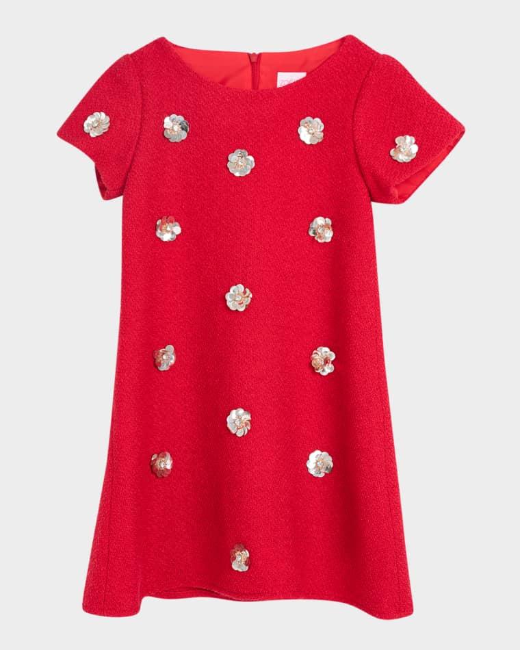 Girl's Emily Sequined Tweed Mini Shift Dress, Size 7-16 by ZOE