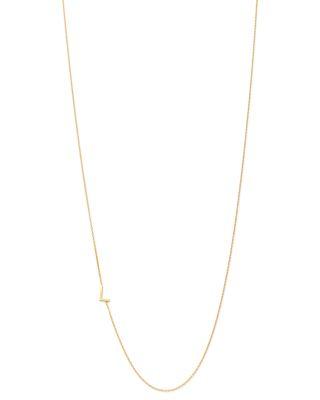 14K Yellow Gold Asymmetrical Initial Pendant Necklace by ZOE LEV