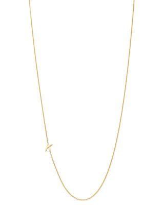 14K Yellow Gold Asymmetrical Initial Pendant Necklace by ZOE LEV