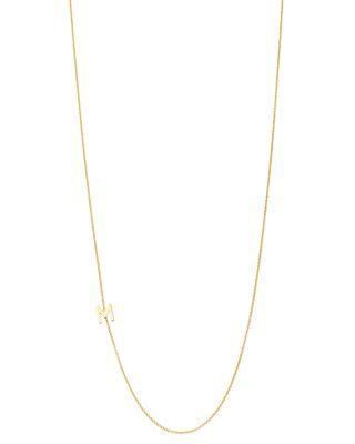 14K Yellow Gold Asymmetrical Initial Pendant Necklace by ZOE LEV