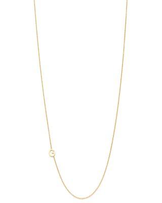 14K Yellow Gold Asymmetrical Initial Pendant Necklace by ZOE LEV