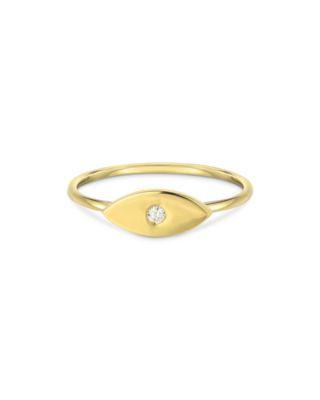 14K Yellow Gold Diamond Evil Eye Ring by ZOE LEV 14K Yellow Gold Diamond Evil Eye Ring by ZOE LEV