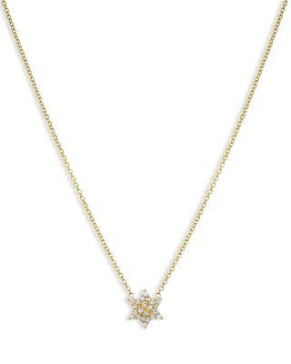 14K Yellow Gold Diamond Star of David Pendant Necklace by ZOE LEV