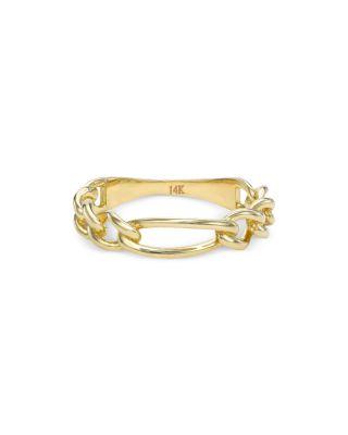 14K Yellow Gold Figaro Link Ring by ZOE LEV