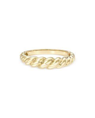 14K Yellow Gold Gradient Twist Ring by ZOE LEV