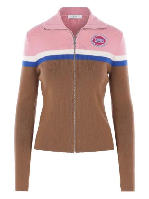 logo-patch zip-fastening cardigan by ZOMER
