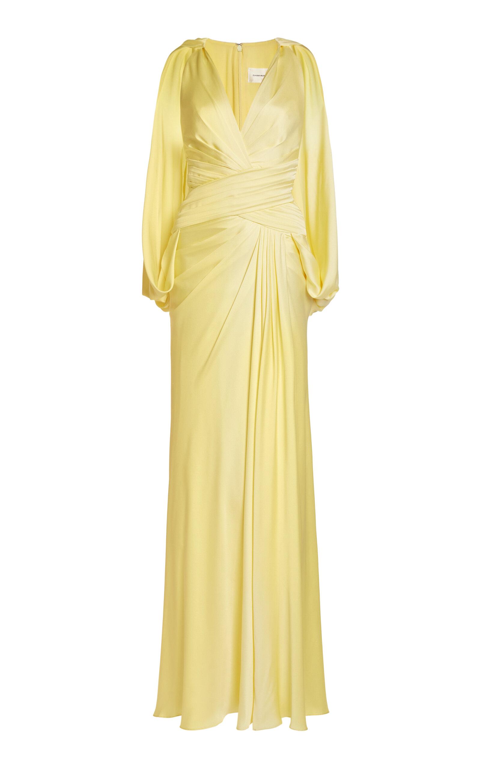 Zuhair Murad Satin Draped Maxi Cape Dress - Moda Operandi by ZUHAIR MURAD