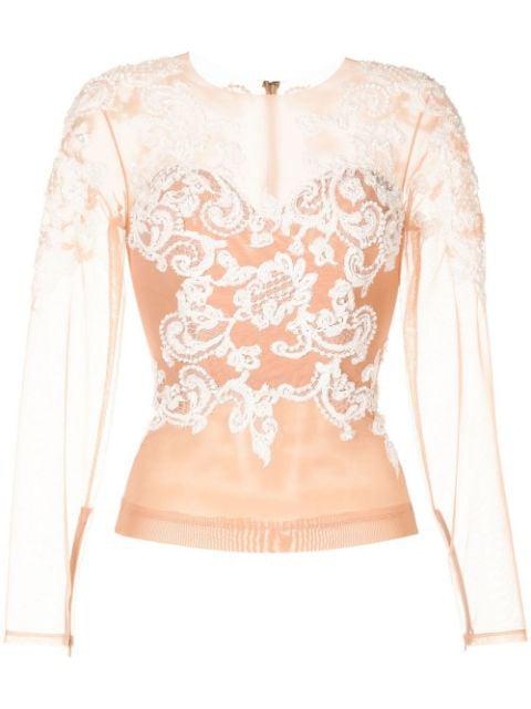 baroque-embroidered silk top by ZUHAIR MURAD