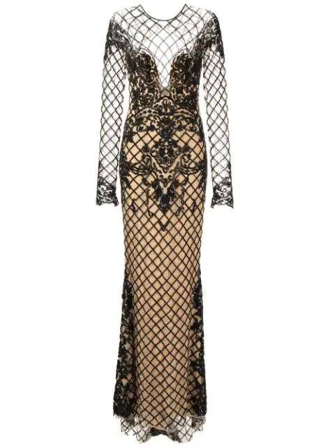 bead-detail cut-out dress by ZUHAIR MURAD