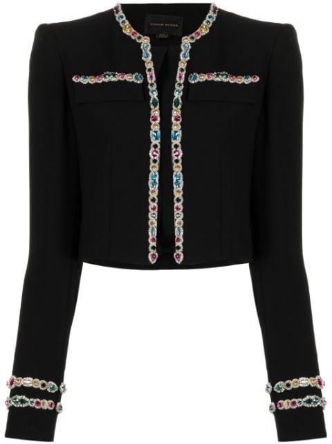 crystal-embellished cady cropped jacket by ZUHAIR MURAD