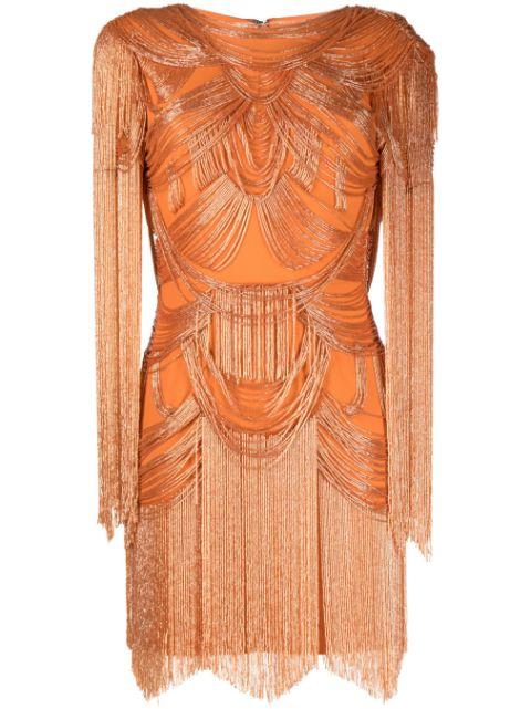 fringe-embellished fitted minidress by ZUHAIR MURAD