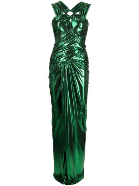 lamé draped sleeveless gown by ZUHAIR MURAD