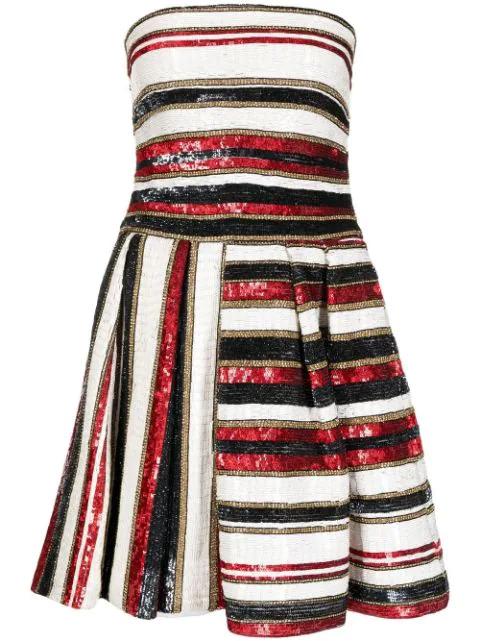sequinned stripe-print mini dress by ZUHAIR MURAD