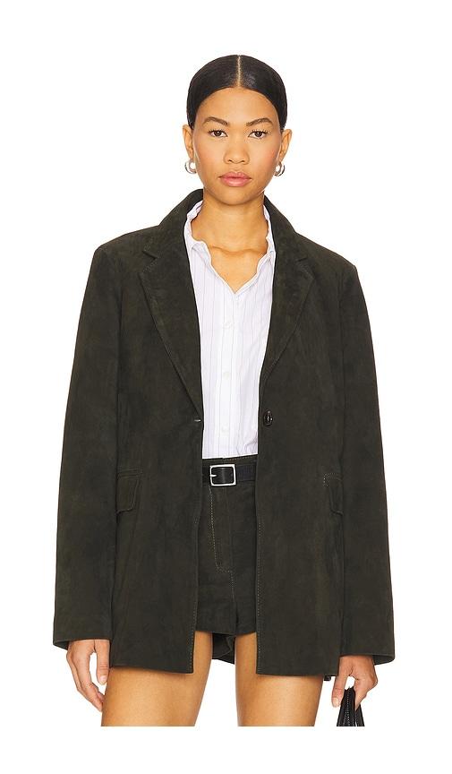 ZUT Madalena Suede Blazer in Olive by ZUT