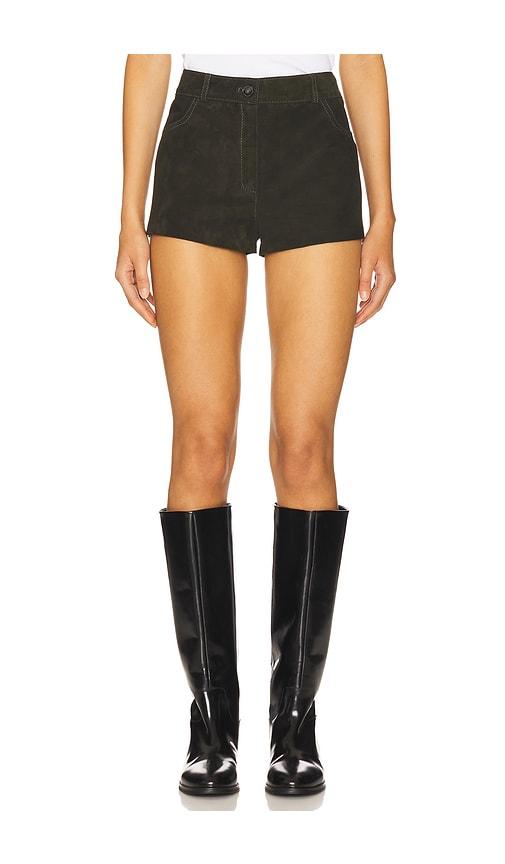 ZUT x REVOLVE Suede Waistband Shorts in Olive by ZUT