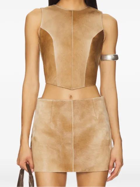 calf-hair panelled top by ZUT