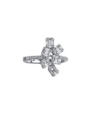 18K White Gold Mosaic Diamond Cluster Ring by ZYDO