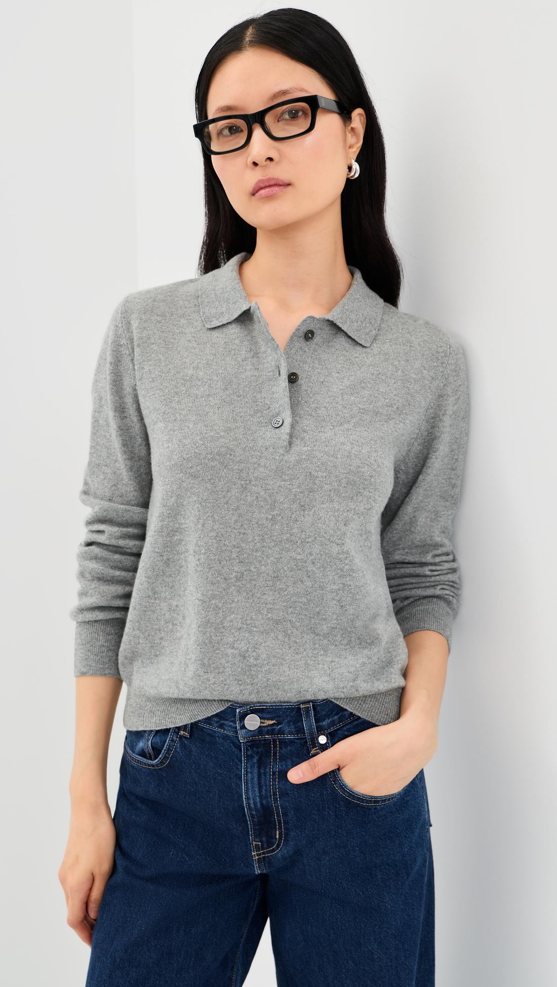 Aoife Cashmere Polo Shirt by &DAUGHTER